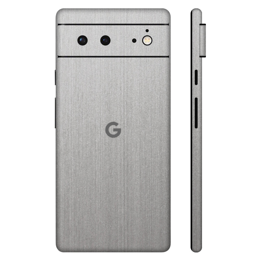 Pixel6 Silver Brushed Metal Full Surface Cover